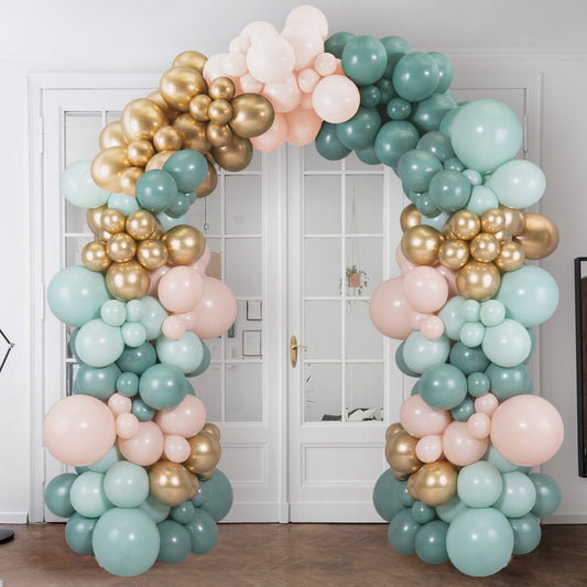 Sage Green & Blush Ready-Made Balloon Arch – 2m x 2m