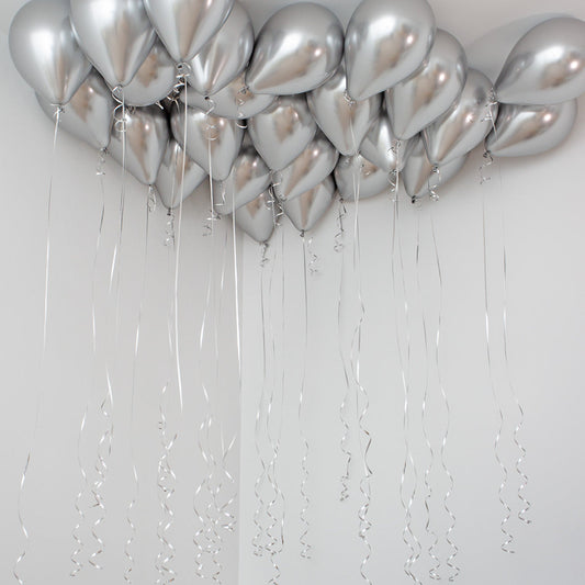 Silver Chrome Helium Ceiling Balloons