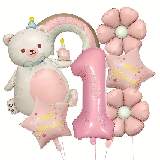 Bear Theme Cake Balloon Set – Cute Teddy Bear Party Balloons in Dubai