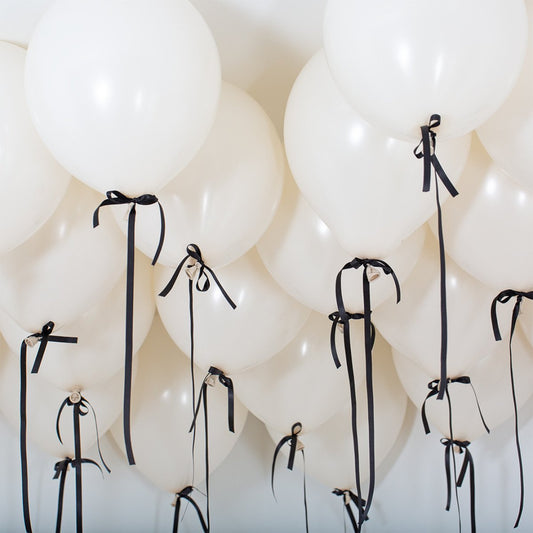 Black Bow Helium Ceiling Balloons