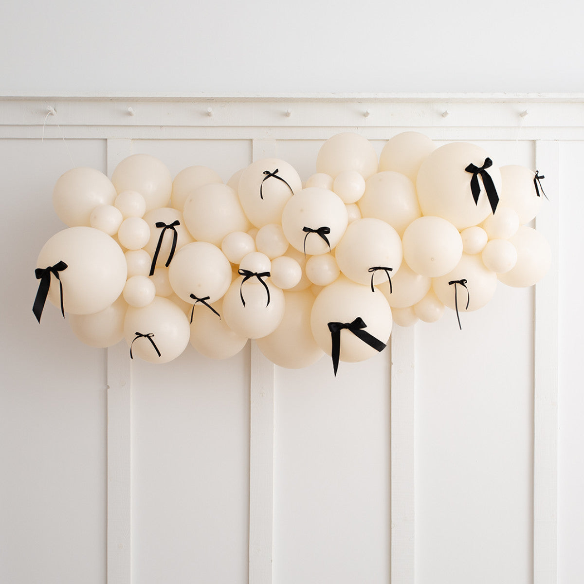 2m Ivory Balloon Garland with Satin Ribbon Bows