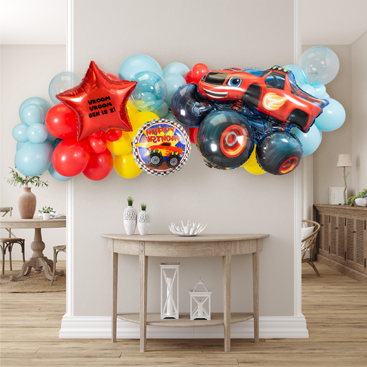 Epic 2m Monster Truck Balloon Garland – Perfect for Every Celebration!
