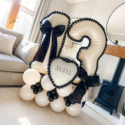 Buttercream White Number Balloon Stand Kit – Elegant Balloon Display for Celebrations in Dubai