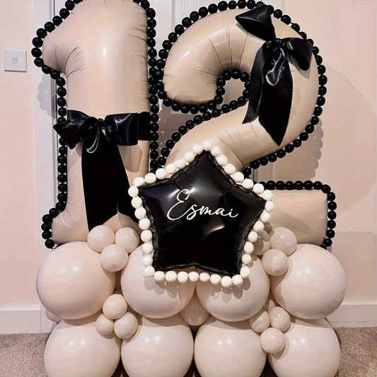 Caramel-Colored Number Balloon Stand Kit – Elegant Event Decor in Dubai