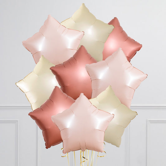 Cherry Blossom Star Balloon Bunch – Elegant Helium Balloons for Any Occasion