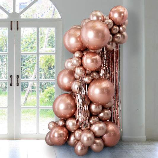 Make Your Celebration One to Remember with a 6-ft Chrome Rose Gold Balloon Pillar