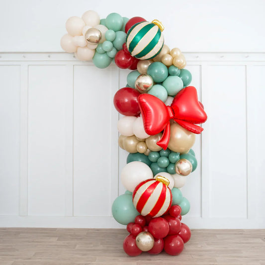 Classic Christmas Ready-Made Asymmetric Balloon Arch – Luxury Festive Décor in Dubai