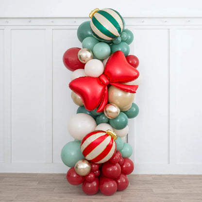 Classic Christmas Ready-Made Inflated Balloon Pillar – Elegant Festive Décor in Dubai
