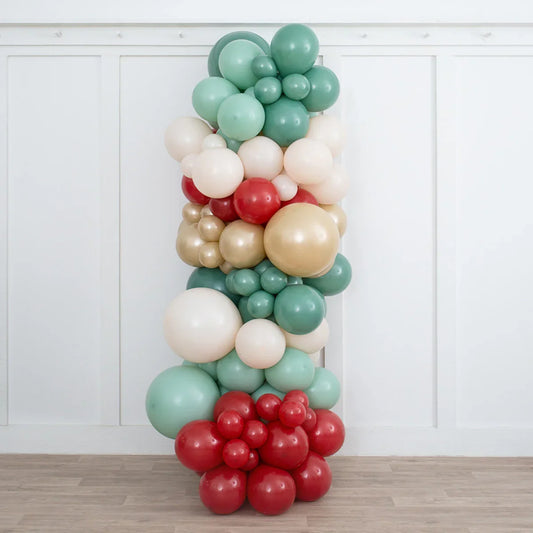 Classic Christmas Ready-Made Inflated Balloon Pillar – Elegant Festive Décor in Dubai