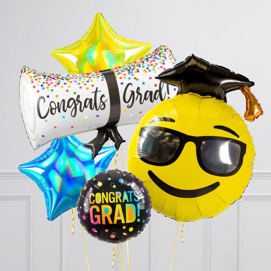 Congrats Grad Inflated Balloon Bunch