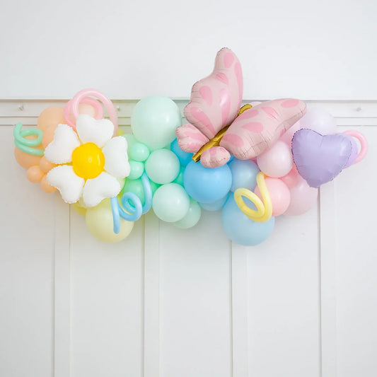 🌼 Daisy Pastel Rainbow Balloon Garland – 2m Ready-Made | Balloonshop Dubai