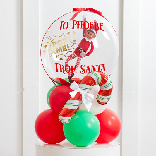 Personalized Elf Shelf Pop Me Bubble Balloon Stack