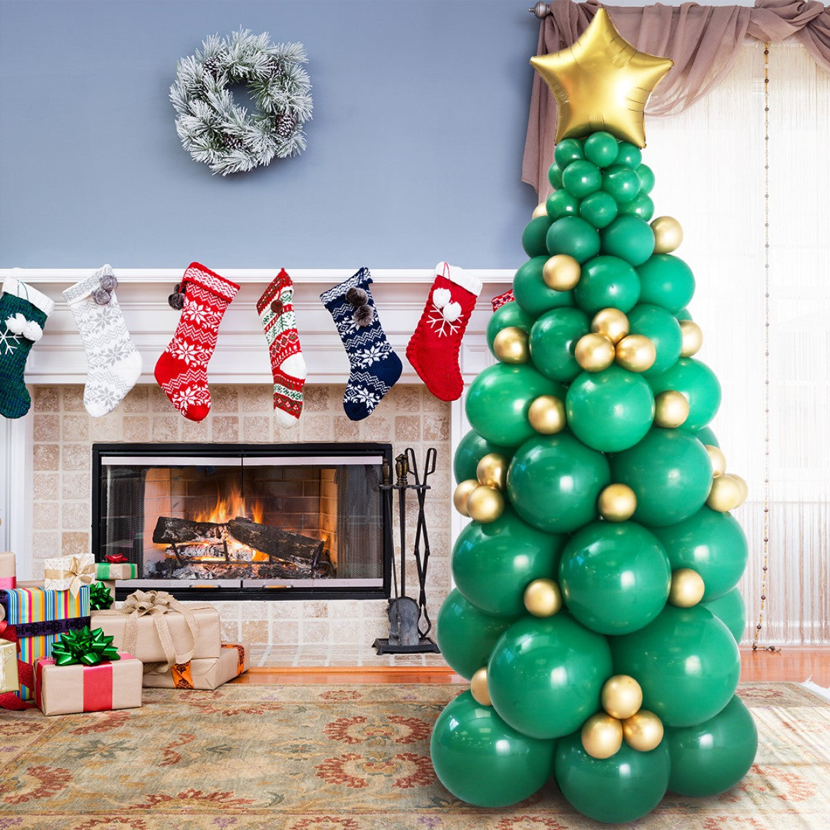 2m Freestanding Christmas Balloon Tree – Custom Colours