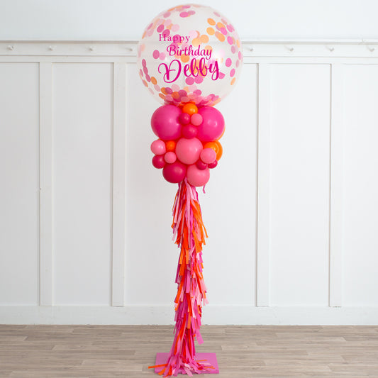 Make Your Celebration Unforgettable with Our Epic 2.5m Personalized Flamingo Pink Confetti Balloon Party Pillar