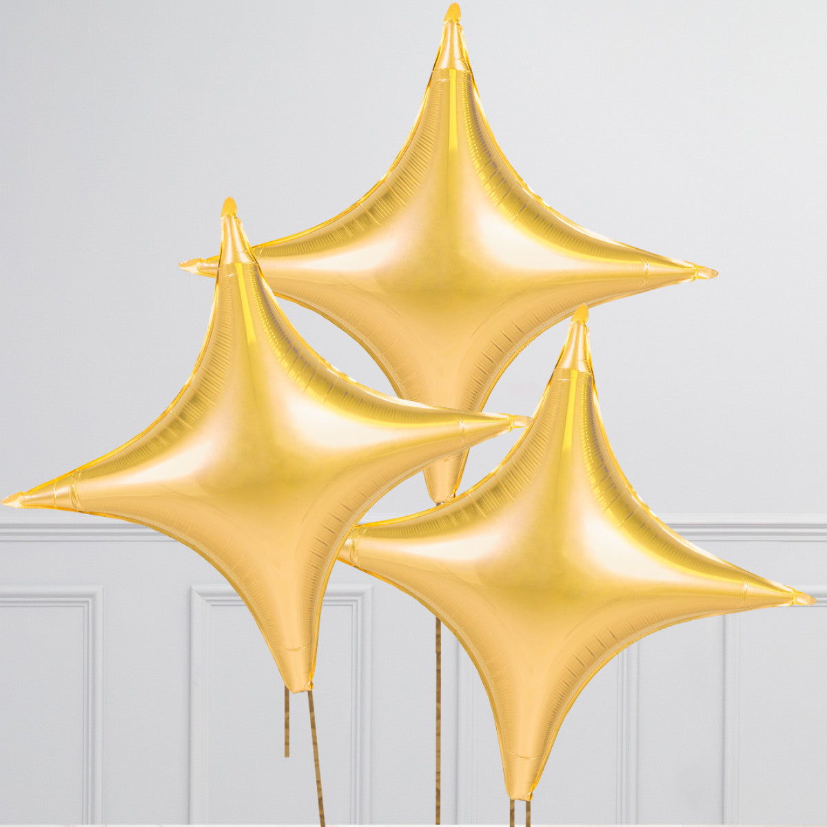 Gold Starpoint Inflated Balloon Trio