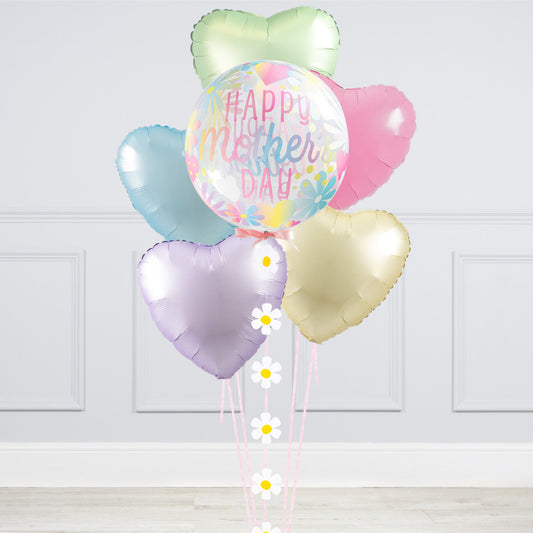 20" Happy Mother’s Day Bubble Balloon – Pastel Rainbow Design
