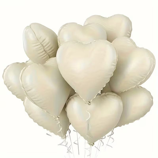 Cream Heart Foil Balloons in Dubai (Per Piece)