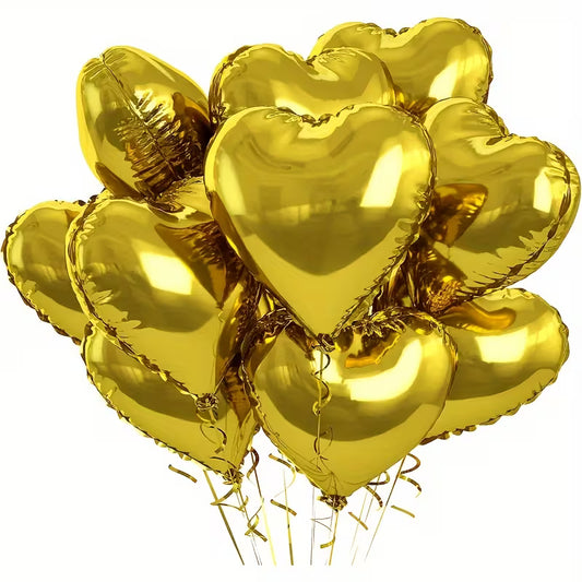 Gold Heart Foil Balloons in Dubai (Per Piece)