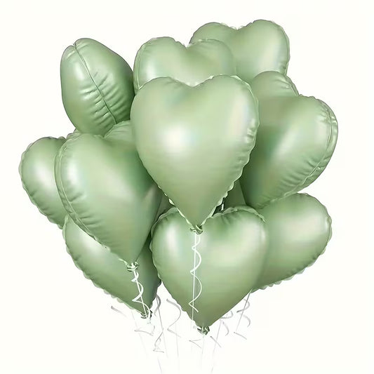 Olive Green Heart Foil Balloons in Dubai (Per Piece)