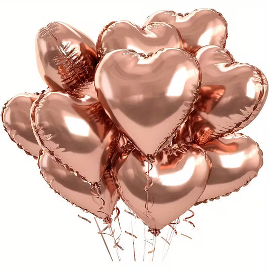 Rose Gold Heart Foil Balloons in Dubai (Per Piece)