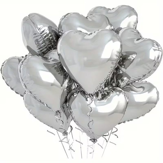 Silver Heart Foil Balloons in Dubai (Per Piece)