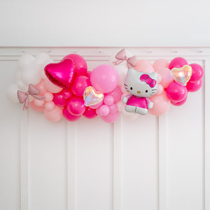 Hello Kitty Balloon Garland – 2m Ready-Made Pink &amp; White Latex Garland