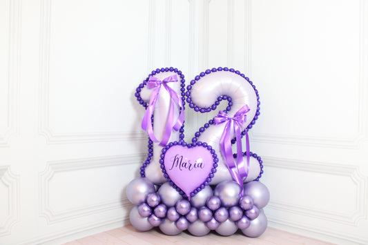 Purple Number Balloon Set – Elegant Foil Balloons for Celebrations in Dubai