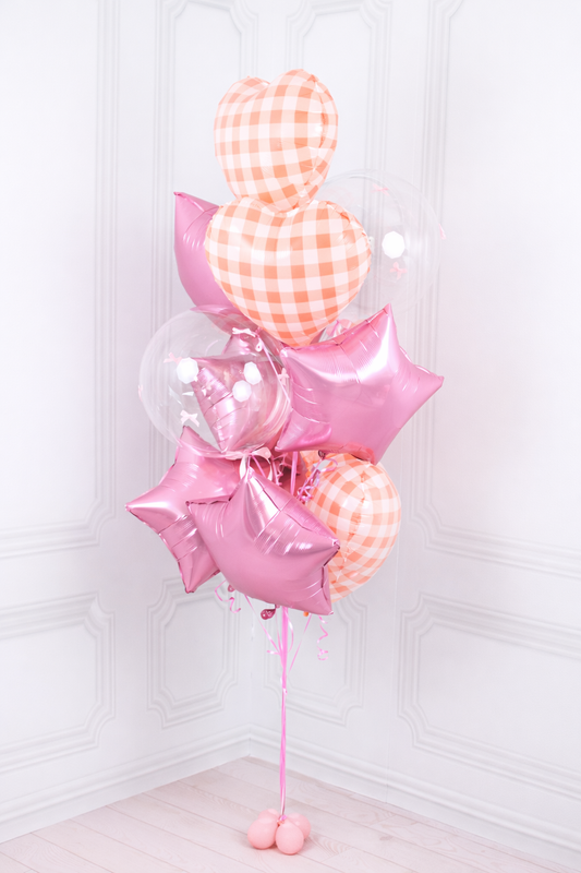 Grid Heart & Aluminum Foil Balloon Set | Party Decorations Dubai