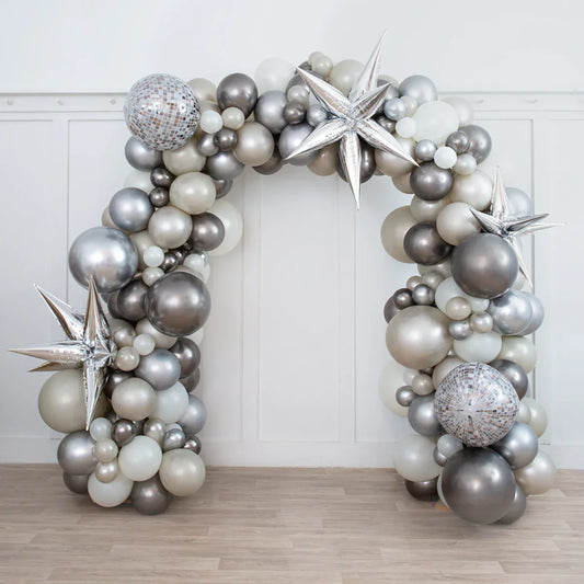 Ice Disco Ready-Made Balloon Arch – Elegant 2m x 2m Freestanding Balloon Display in Dubai