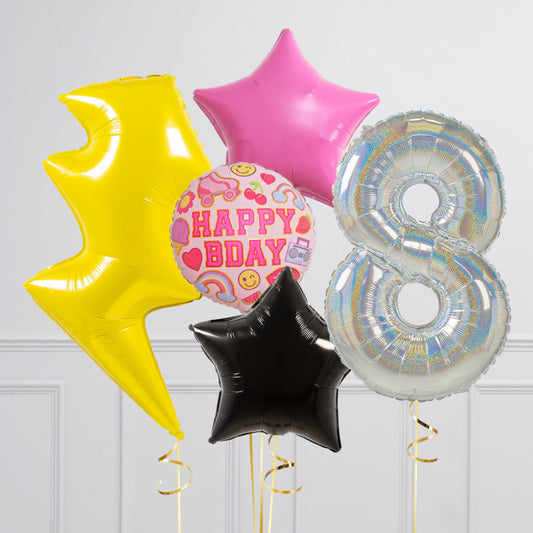 26" Helium-Inflated Holographic Number Balloon - Dubai Delivery