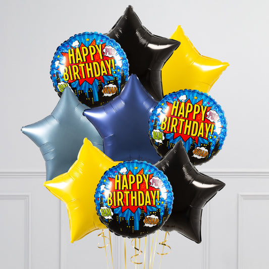Superhero Justice League Star Balloons – Perfect for Your Super Birthday Party!