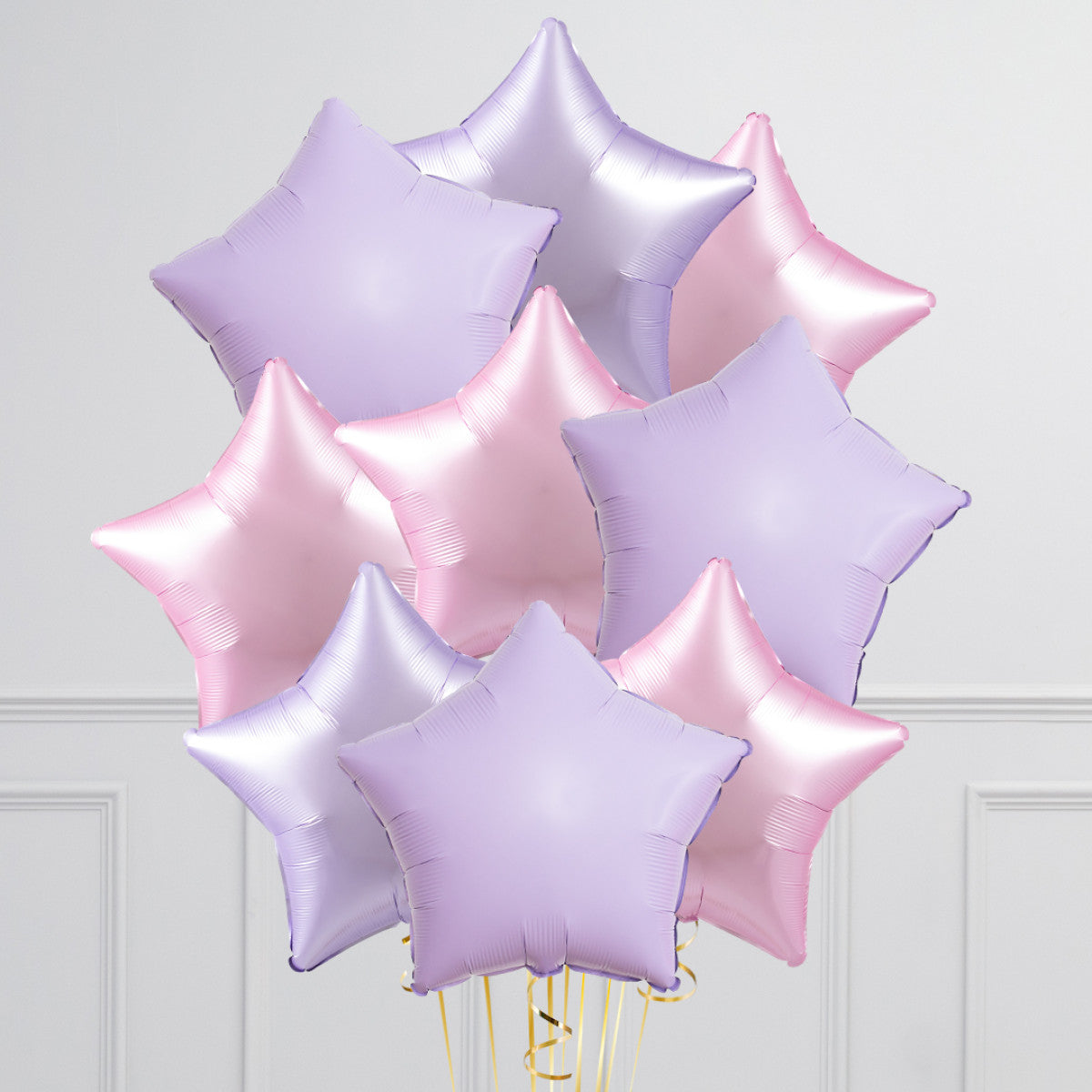 Lavender Rose Star Balloon Bunch – Elegant Helium Balloons for Every Occasion