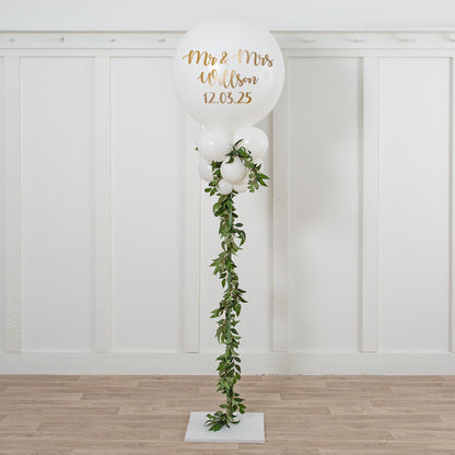 Leaf Garland White Balloon Party Pillar