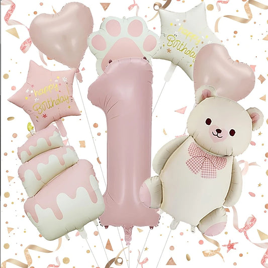 Matte Bear Pink Foil Balloons – Perfect for Baby Birthdays &amp; Celebrations