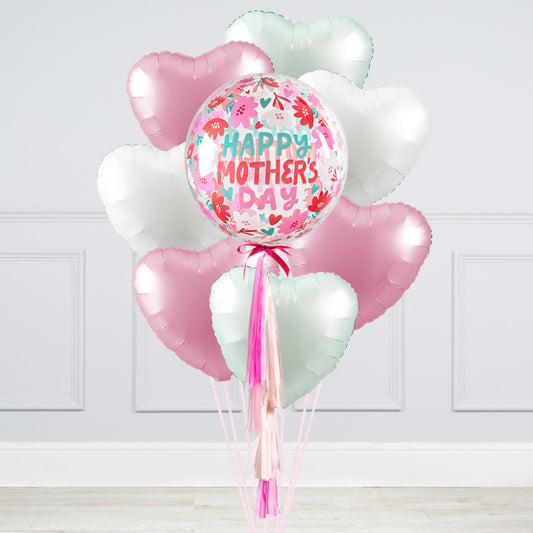 Mother's Day Bubble Balloon – Flower Printed with Mini Balloons