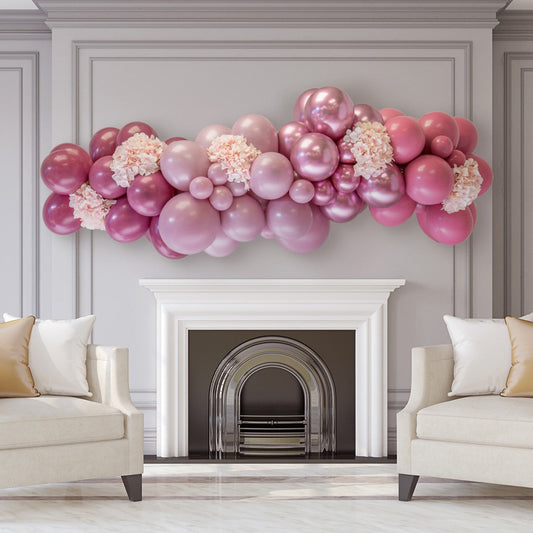 Mulberry Chrome Floral Balloon Garland