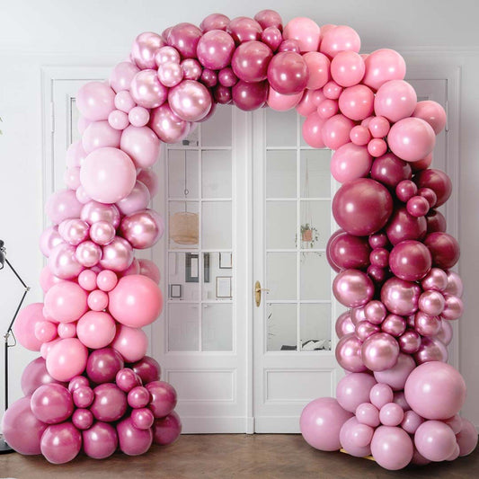 Mulberry Chrome Balloon Arch – Luxury Party Decor in Dubai