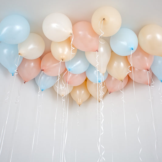 Elegant Biodegradable Helium Latex Ceiling Balloons in Soft Pastels