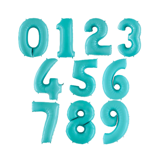 40" Light Blue Number Foil Balloons