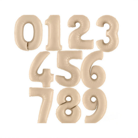 40" Beige Number Foil Balloons