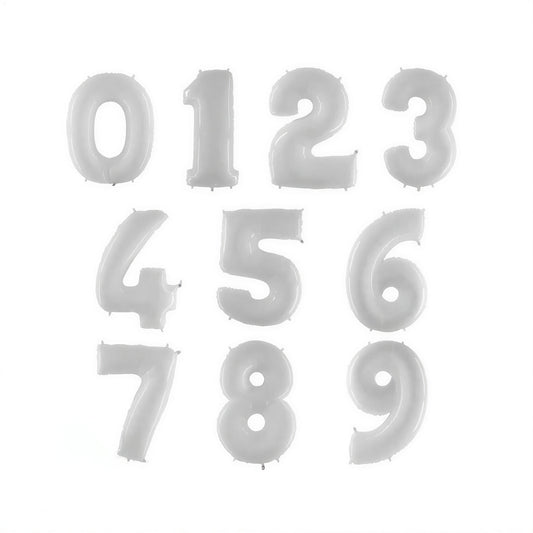 40 Inch White Number Foil Balloons in Dubai
