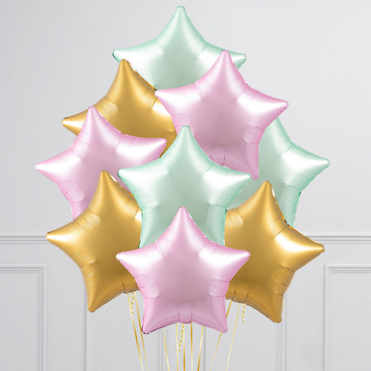 Pastel Chrome Star Balloons – Elegant Balloon Bunches for Every Celebration