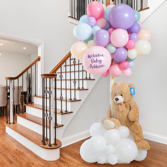Pastel Rainbow Hot Air Balloon – Perfect Baby Shower &amp; Welcome Home Gift