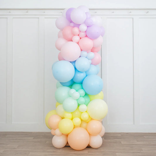 🌈 Pastel Rainbow Ready-Made Inflated Balloon Pillar – 2m | Balloonshop Dubai