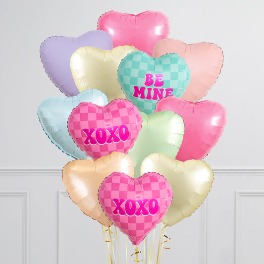 Pastel Rainbow Heart Balloon Bunch – Perfect for Special Occasions