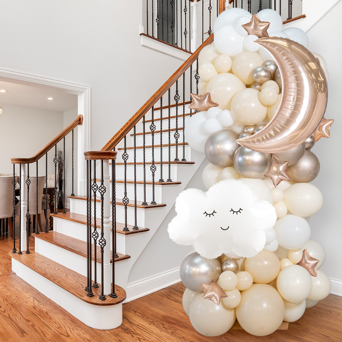 Make This Celebration One to Remember with a Stunning 6-ft Pearl Sands New Baby Balloon Pillar