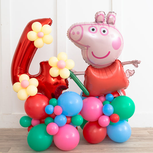 Peppa Pig Balloon Stack with Red Number