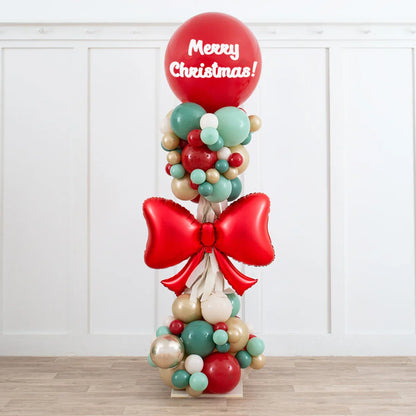 Personalised Classic Christmas Party Pillar – Elegant 2.5m Balloon Display in Dubai