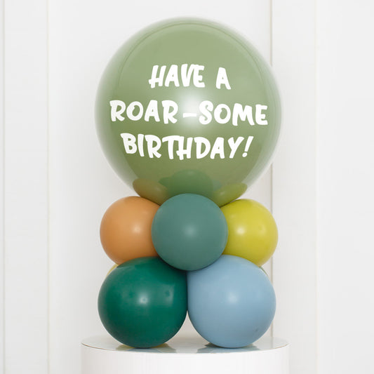 Jurassic Dinosaur Bubble Balloon Stack – Personalized Kids Balloon Display
