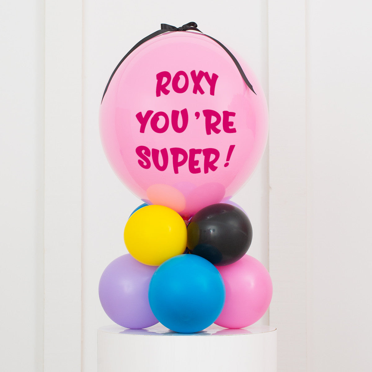 Girl Power Bubble Balloon on Latex Stack – Dubai Balloon Delivery